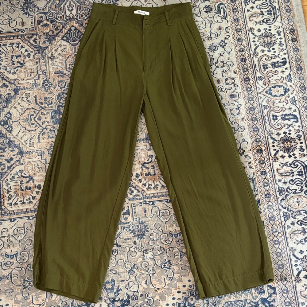 MADEWELL Khaki Green Wide Leg Trousers